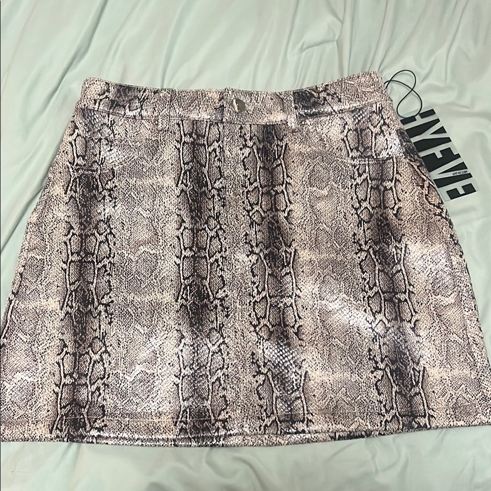 HYFVE Snake Skin Pattern Mini Skirt